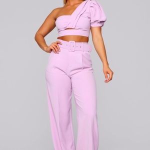 Fashion Nova Lavender Pant Set